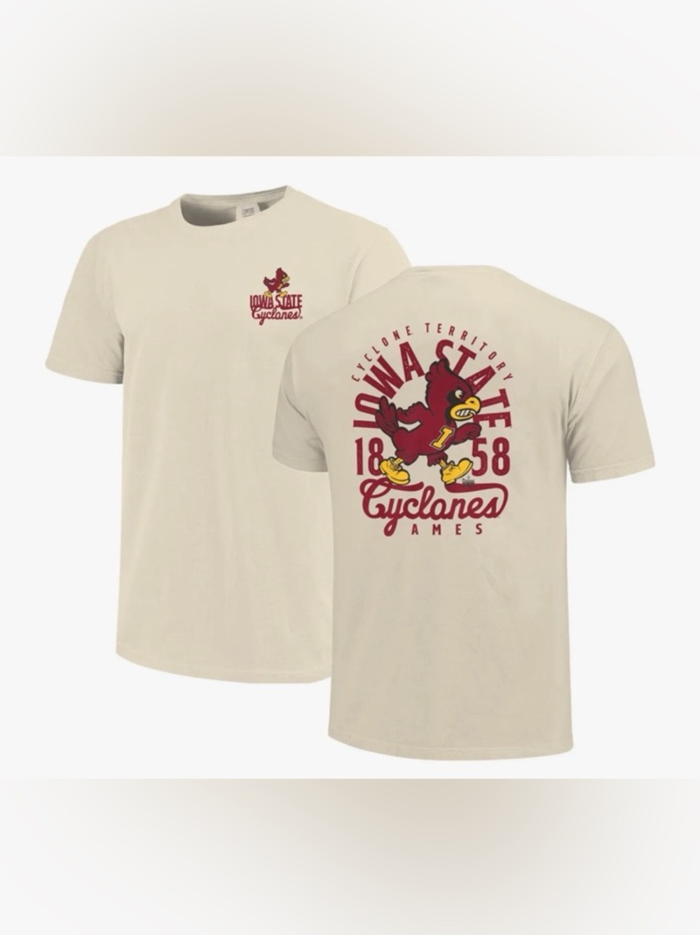 Men's Iowa State Cyclones 2XL Cream Graphic T-Shirt